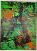 Lush Mystery - Peinture abstraite verte et noire inspirée de la nature