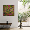 Gilded Verdance - Peinture abstraite dorée, verte et rose
