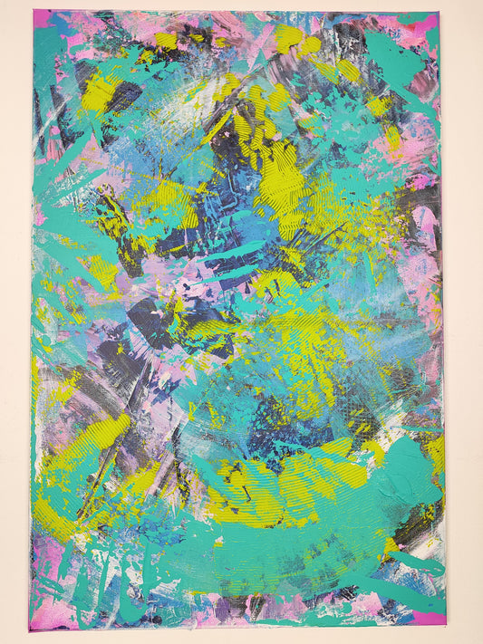 Dancing in Neon Breeze - Abstract artwork