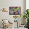 Loud. Speak Up - Abstract colorful original painting by Erik Sandell - room view