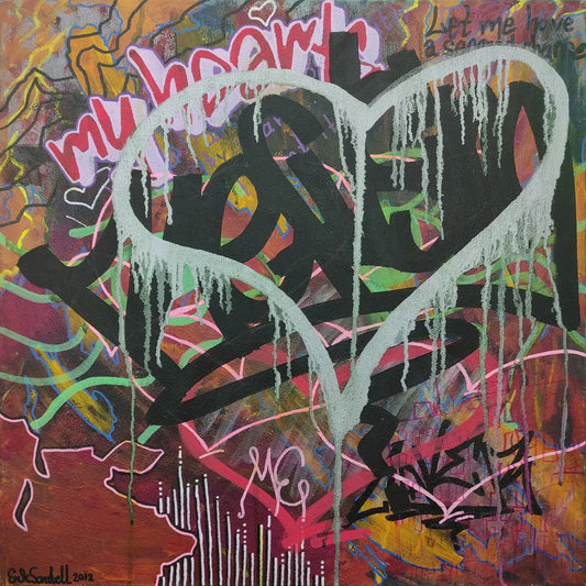 "My heart is refusing me" graffiti painting by Erik Sandell