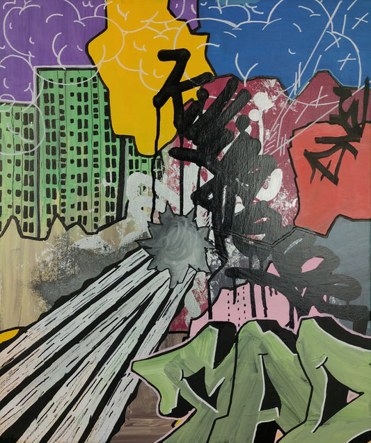 Comet Crash - Graffiti street style painting by Erik Sandell